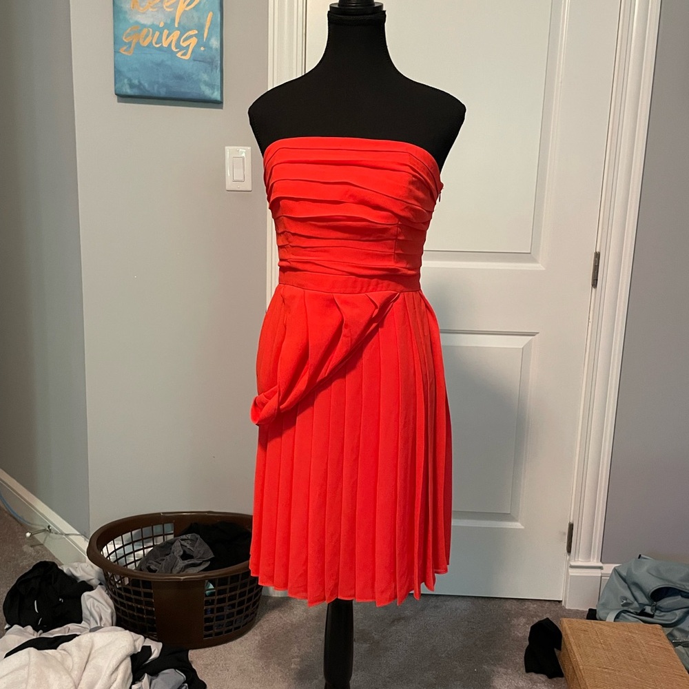 RACHEL Rachel Roy Strapless Dress in Vibrant Red
